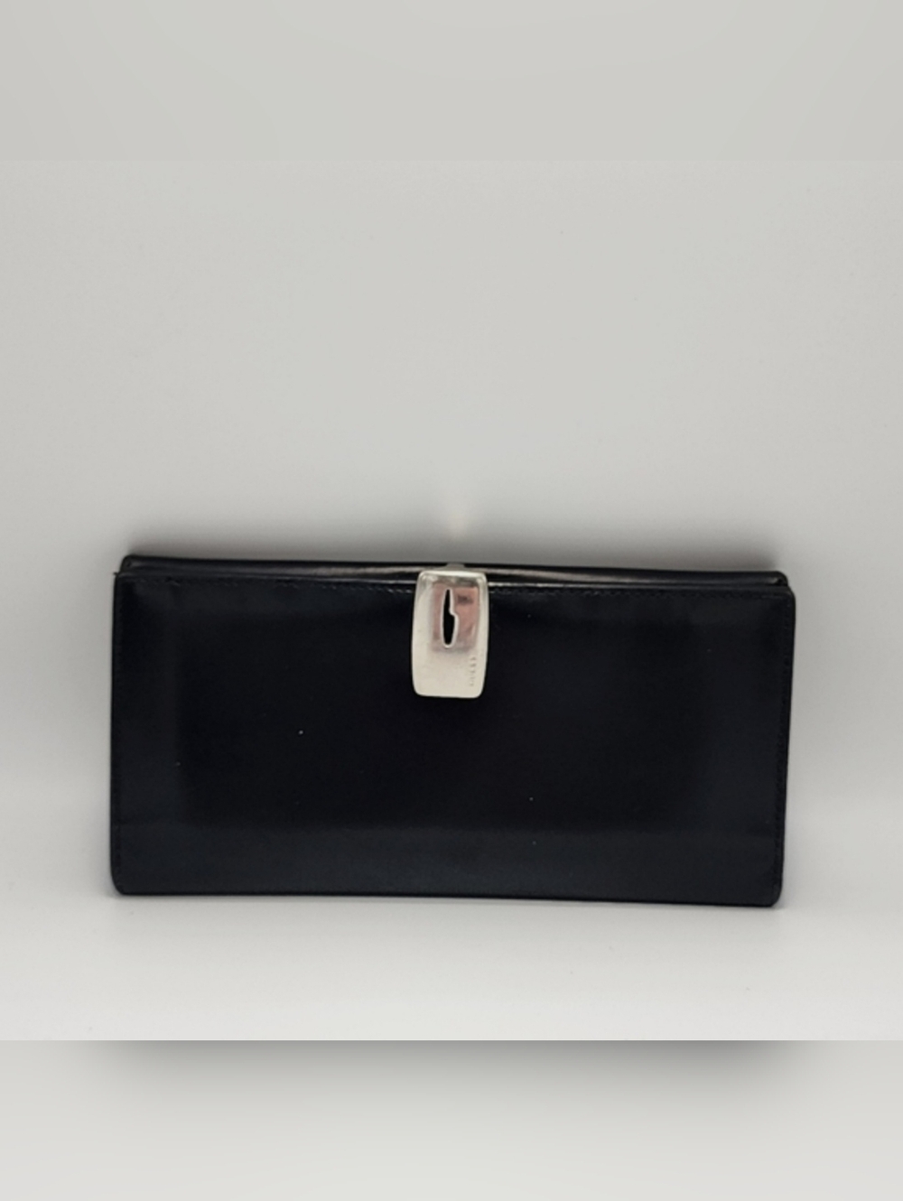GUCCI G Logo Navy Leather Long Bifold Wallet/2AE0615